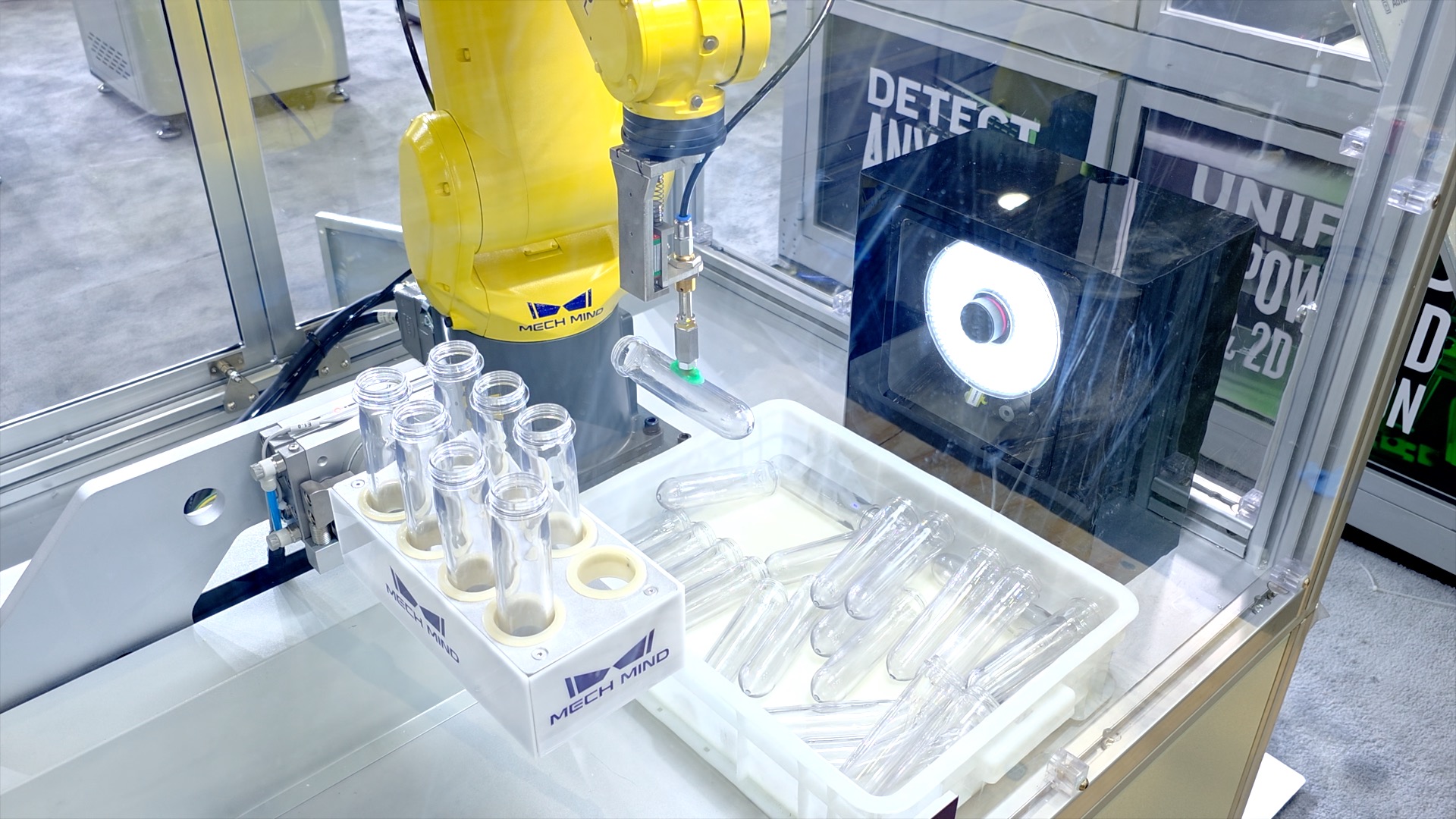 AI+機(jī)器人應(yīng)用AI視覺(jué)引導(dǎo)透明試管無(wú)序抓取