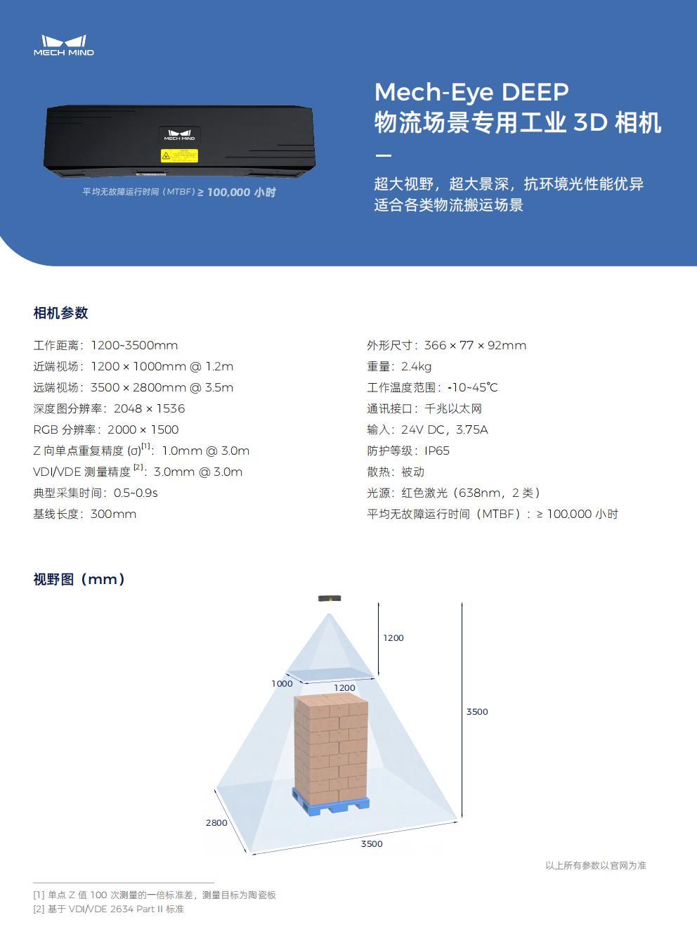 【單頁】Mech-Eye DEEP 物流場景專用工業3D相機