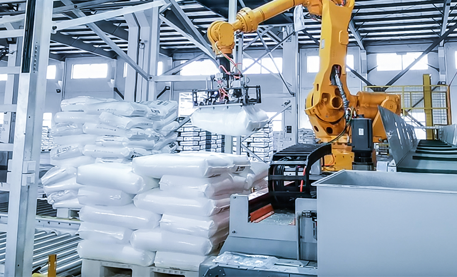 AI視覺引導(dǎo)麻袋拆垛破包 | 某大型化工廠