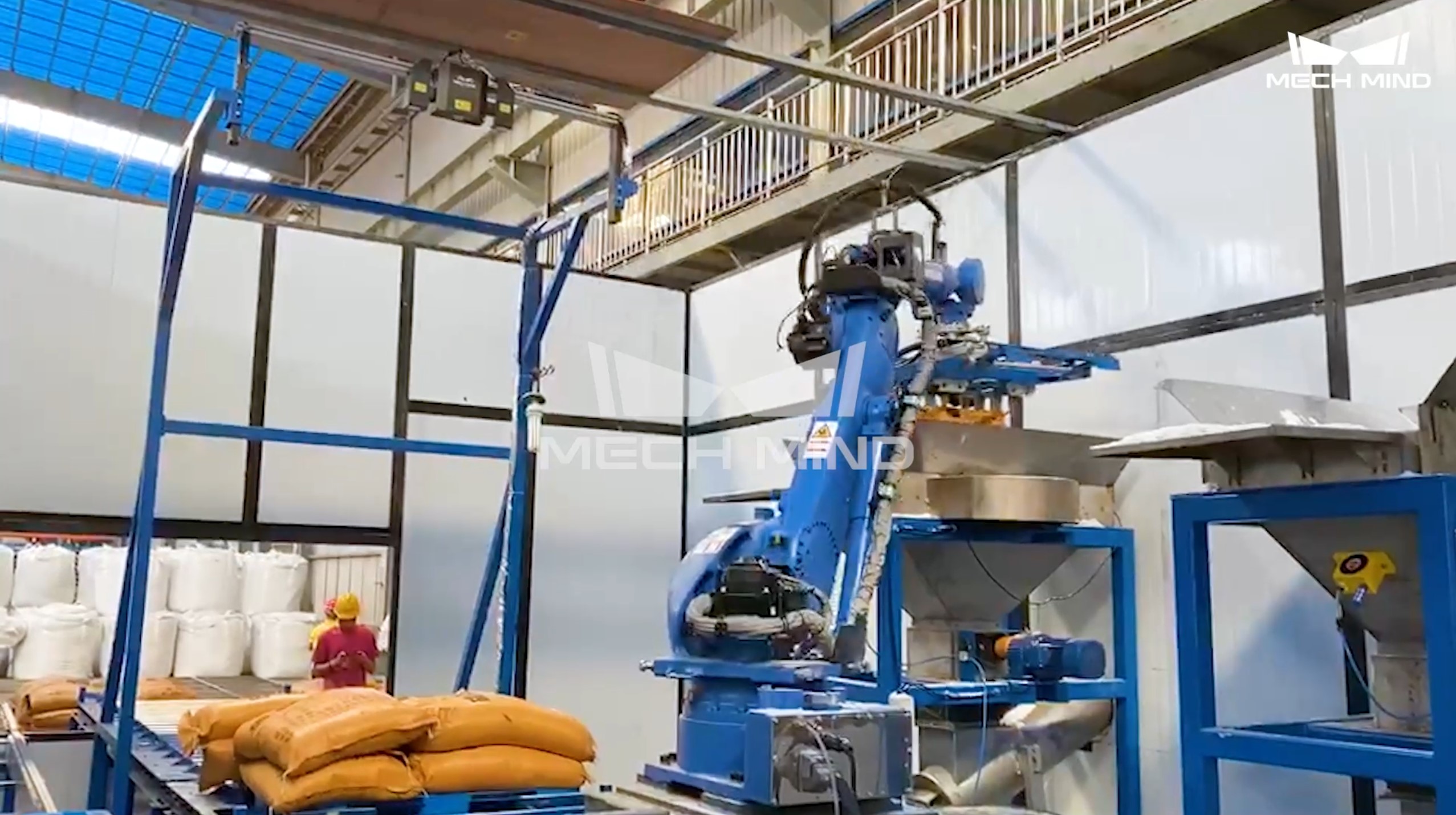 某大型鋰電池廠-視覺引導(dǎo)麻袋拆垛