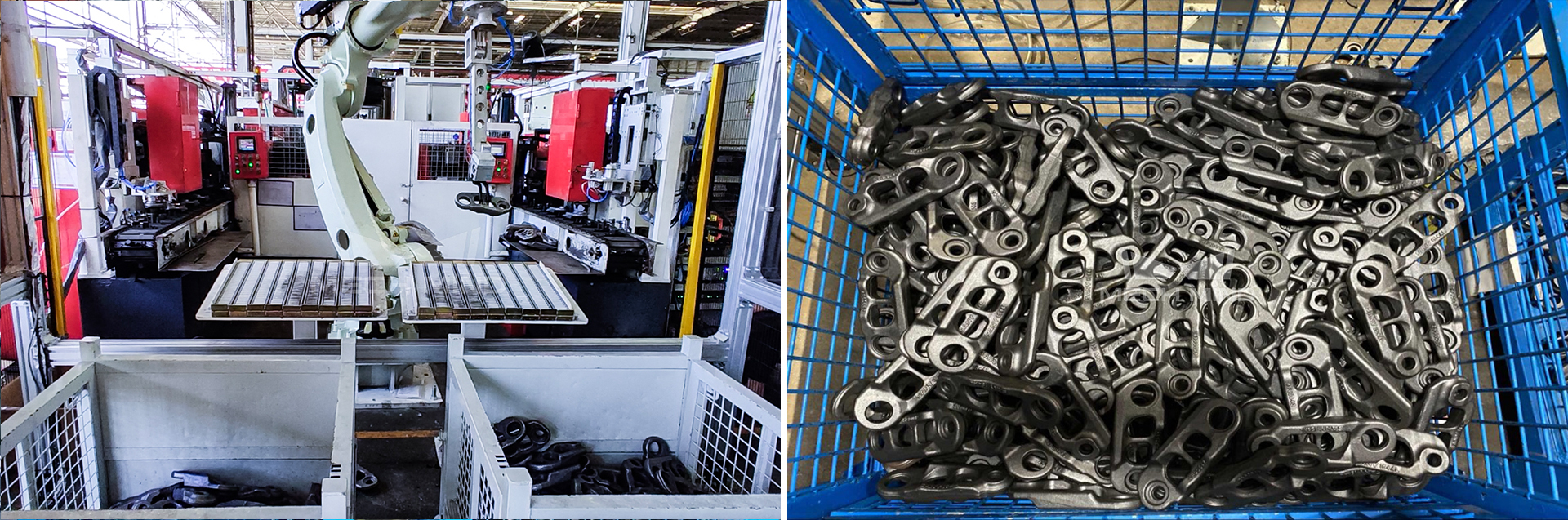 視覺引導鏈軌節(jié)深框抓取上料 | 某大型工程機械廠 視覺引導鏈軌節(jié)深框抓取上料 | 某大型工程機械廠